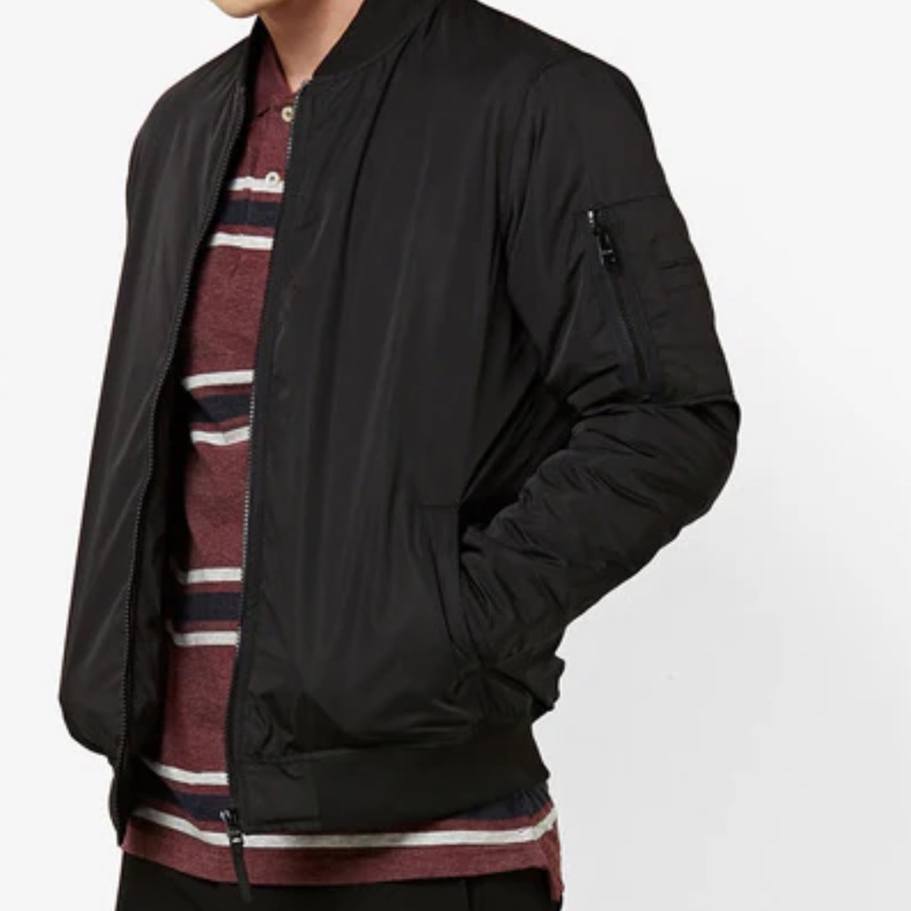 Helix Black Bomber Jacket with Pockets Size Medium